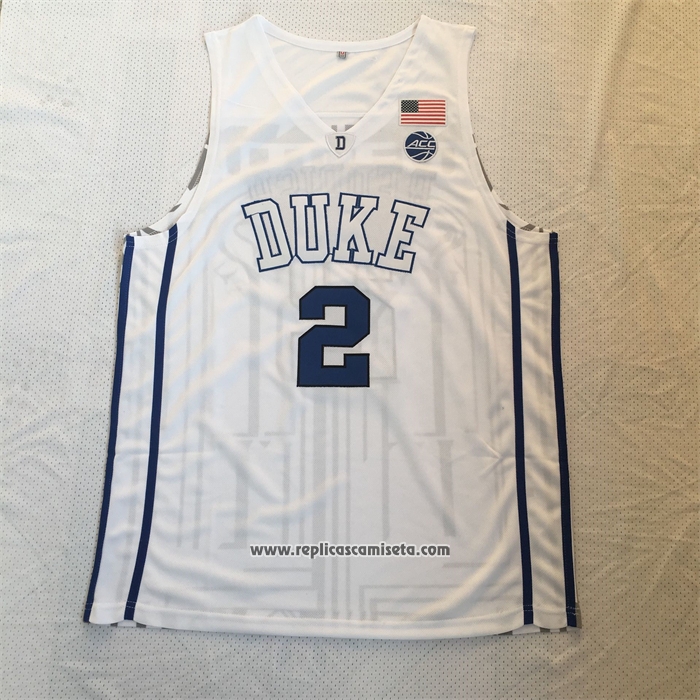 Camiseta NCAA Duke Blue Devils Cam Reddish Blanco